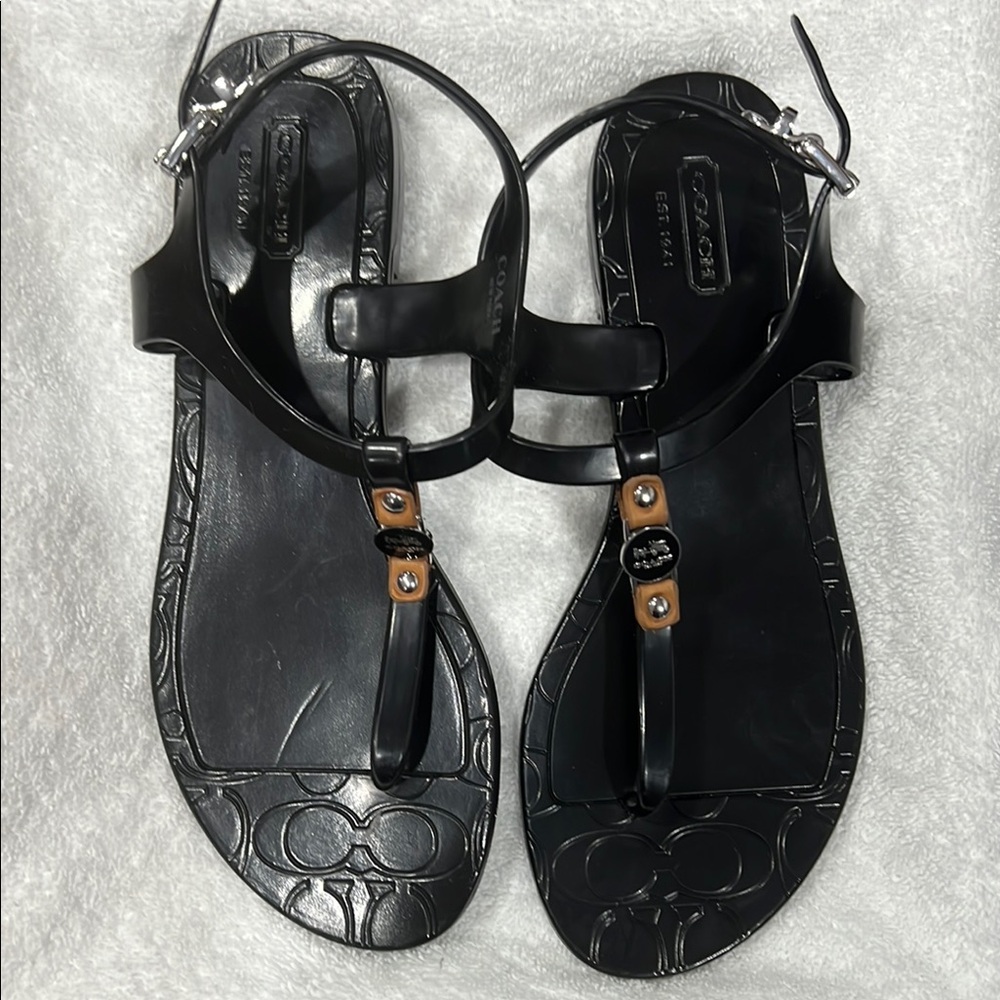 Coach Black and Brown Sandals